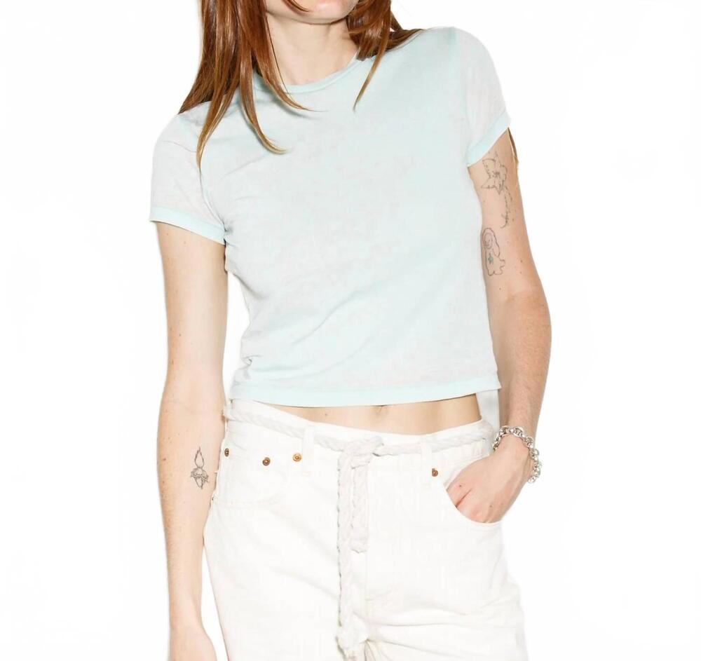 NEW RE/DONE 50s boxy short sleeve tee in seaside